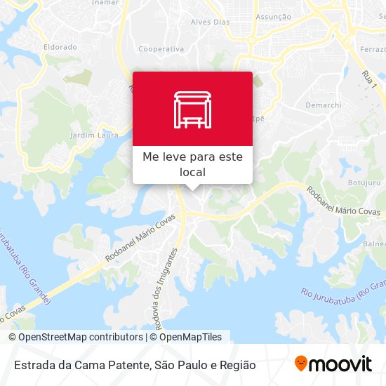 Estrada da Cama Patente mapa