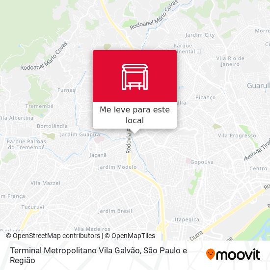 Terminal Metropolitano Vila Galvão mapa