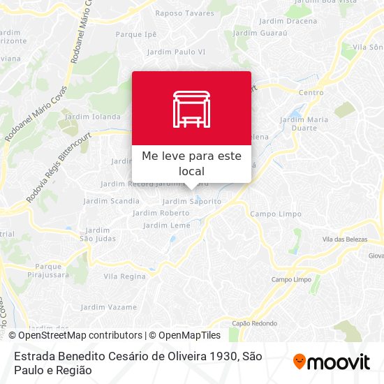 Estrada Benedito Cesário de Oliveira 1930 mapa