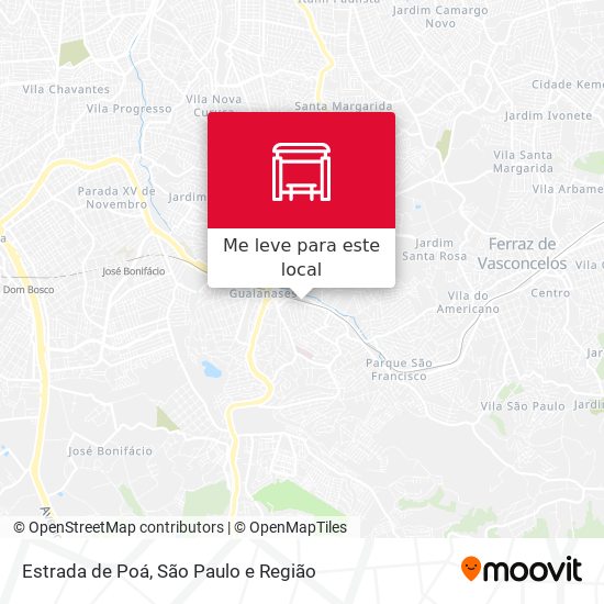 Estrada de Poá mapa