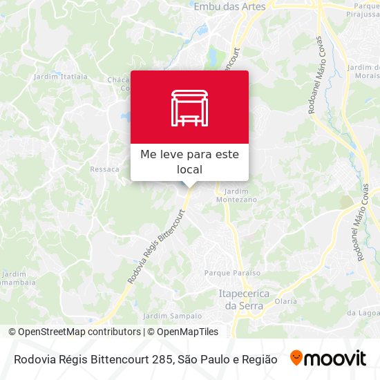 Rodovia Régis Bittencourt 285 mapa