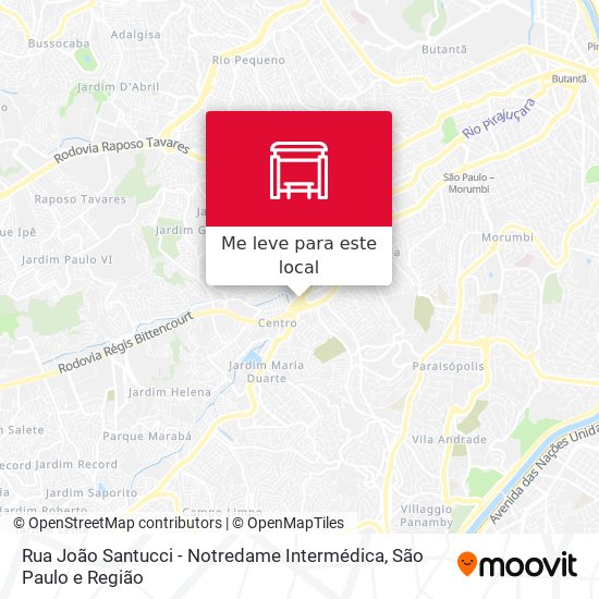 Rua João Santucci - Notredame Intermédica mapa