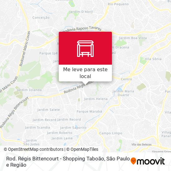 Rod. Régis Bittencourt - Shopping Taboão mapa