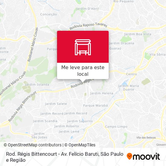Rod. Régis Bittencourt - Av. Felício Baruti mapa