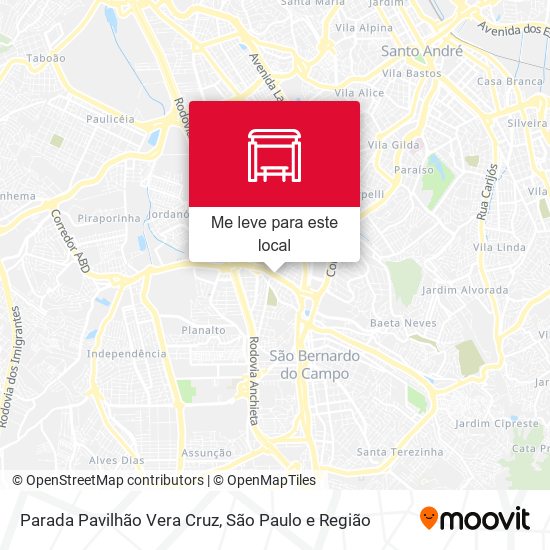 Parada Pavilhão Vera Cruz mapa