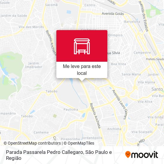 Parada Passarela Pedro Callegaro mapa
