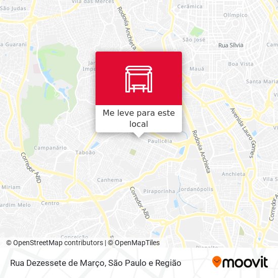 Rua Dezessete de Março mapa