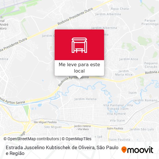 Estrada Juscelino Kubtischek de Oliveira mapa