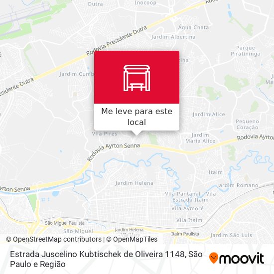 Estrada Juscelino Kubtischek de Oliveira 1148 mapa