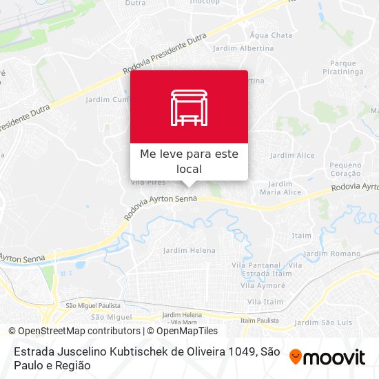 Estrada Juscelino Kubtischek de Oliveira 1049 mapa