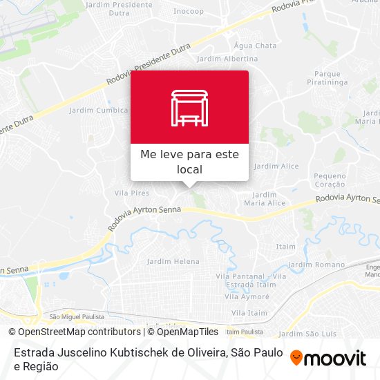 Estrada Juscelino Kubtischek de Oliveira mapa