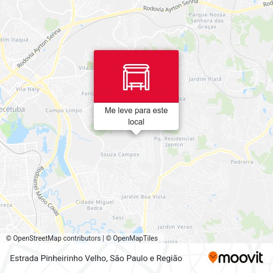 Estrada Pinheirinho Velho mapa