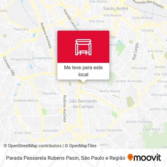 Parada Passarela Rubens Pasin mapa