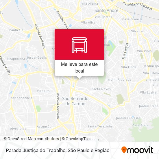 Parada Justiça do Trabalho mapa