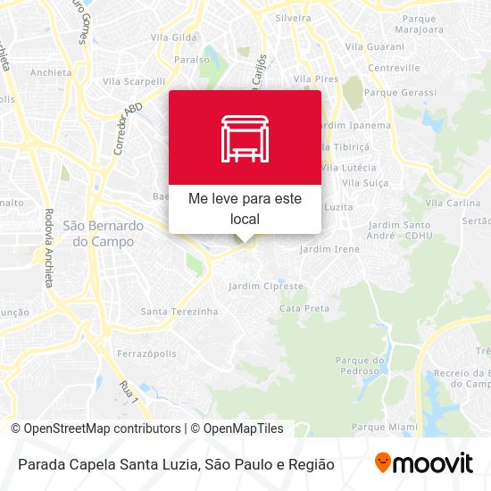 Parada Capela Santa Luzia mapa