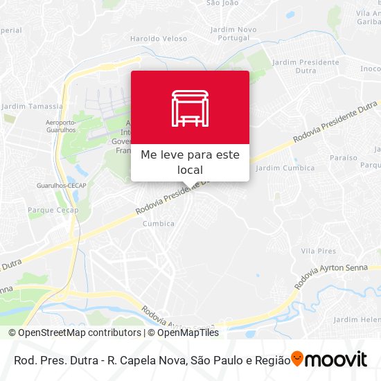 Rod. Pres. Dutra - R. Capela Nova mapa