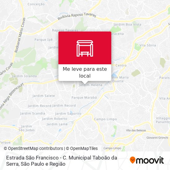 Estrada São Francisco - C. Municipal Taboão da Serra mapa