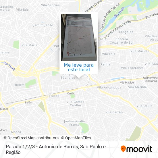 Parada 1 / 2/3 - Antônio de Barros mapa