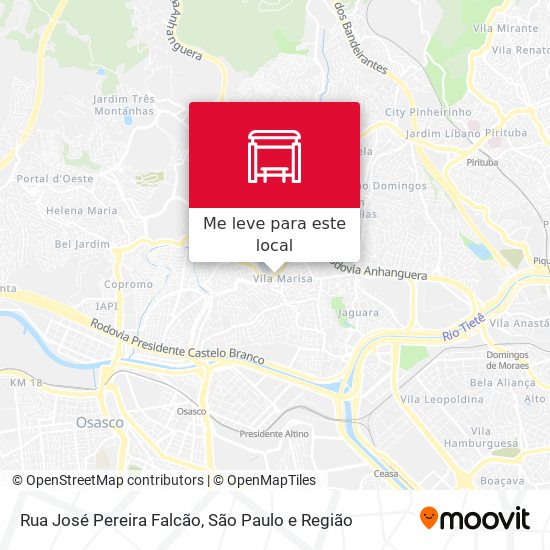 Rua José Pereira Falcão mapa