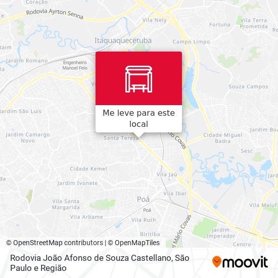 Rodovia João Afonso de Souza Castellano mapa
