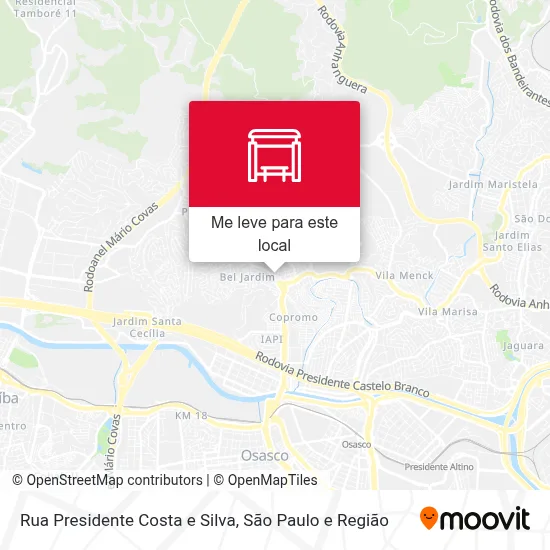 Rua Presidente Costa e Silva mapa