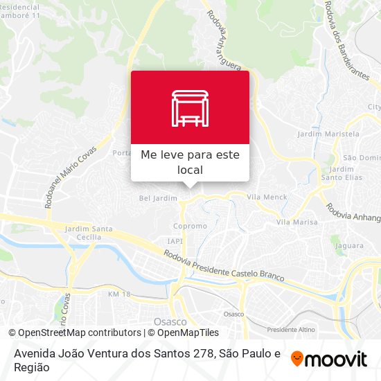 Avenida João Ventura dos Santos 278 mapa