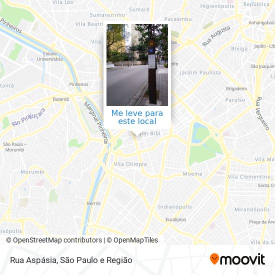 Rua Aspásia mapa