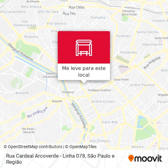 Rua Cardeal Arcoverde - Linha 078 mapa