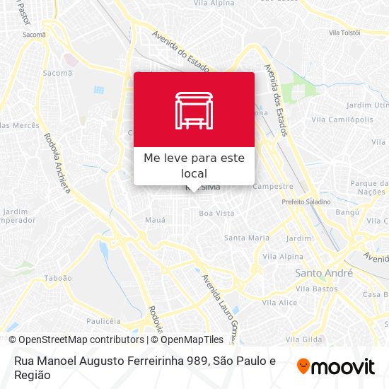 Rua Manoel Augusto Ferreirinha 989 mapa
