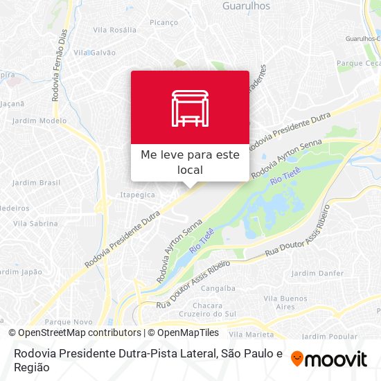 Rodovia Presidente Dutra-Pista Lateral mapa