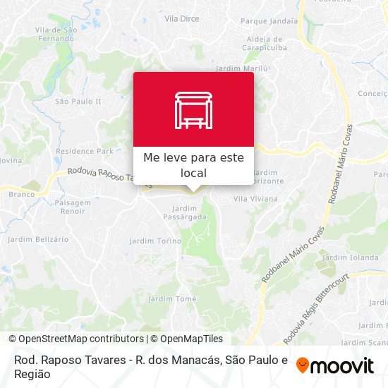 Rod. Raposo Tavares - R. dos Manacás mapa