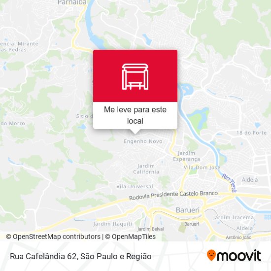 Rua Cafelândia 62 mapa