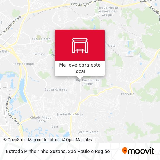 Estrada Pinheirinho Suzano mapa