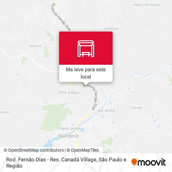 Rod. Fernão Dias - Res. Canadá Village mapa
