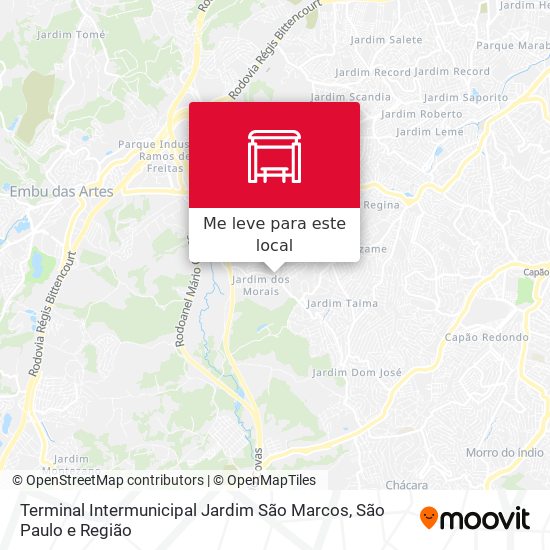 Terminal Intermunicipal Jardim São Marcos mapa