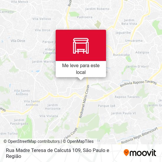 Rua Madre Teresa de Calcutá 109 mapa