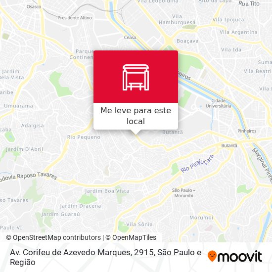 Av. Corifeu de Azevedo Marques, 2915 mapa