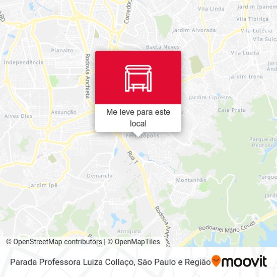 Parada Professora Luiza Collaço mapa
