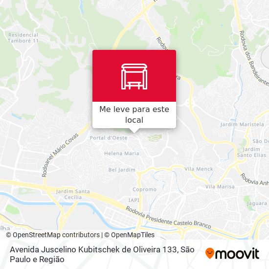 Avenida Juscelino Kubitschek de Oliveira 133 mapa