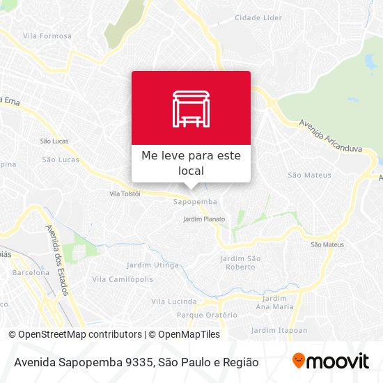 Avenida Sapopemba 9335 mapa