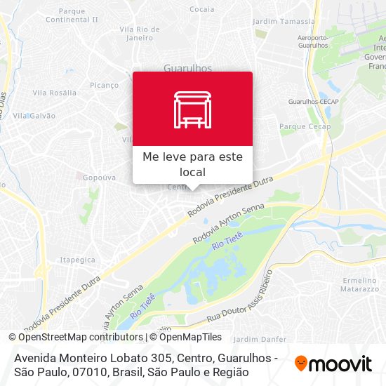 Avenida Monteiro Lobato 305, Centro, Guarulhos - São Paulo, 07010, Brasil mapa