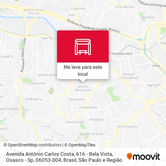 Avenida Antônio Carlos Costa, 616 - Bela Vista, Osasco - Sp, 06053-004, Brasil mapa