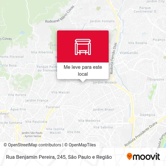 Rua Benjamin Pereira, 245 mapa