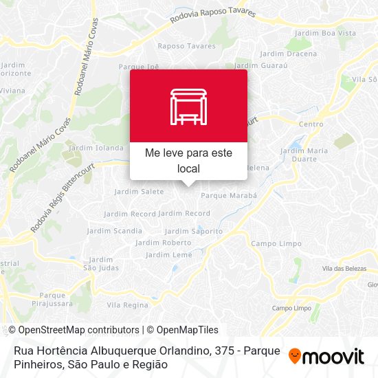 Rua Hortência Albuquerque Orlandino, 375 - Parque Pinheiros mapa