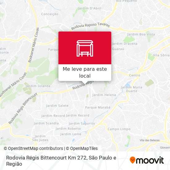 Rodovia Régis Bittencourt Km 272 mapa