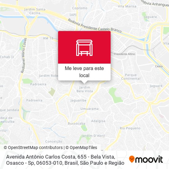 Avenida Antônio Carlos Costa, 655 - Bela Vista, Osasco - Sp, 06053-010, Brasil mapa