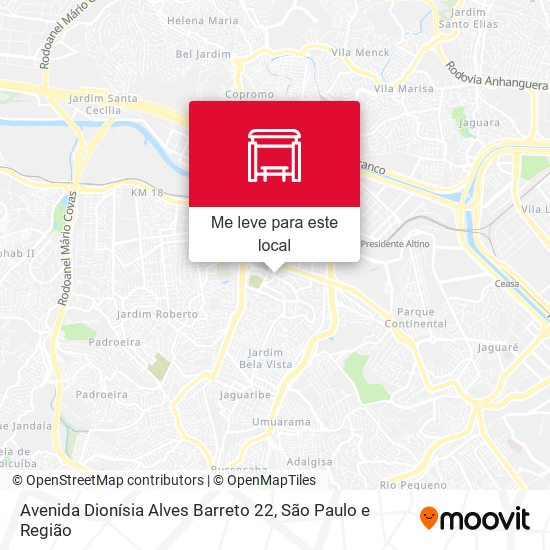 Avenida Dionísia Alves Barreto 22 mapa