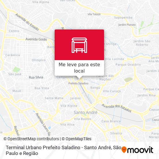 Terminal Urbano Prefeito Saladino - Santo André mapa