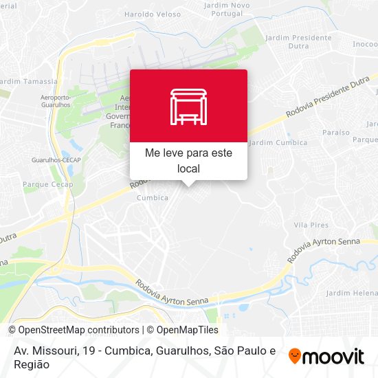 Av. Missouri, 19 - Cumbica, Guarulhos mapa