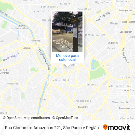 Rua Clodomiro Amazonas 221 mapa